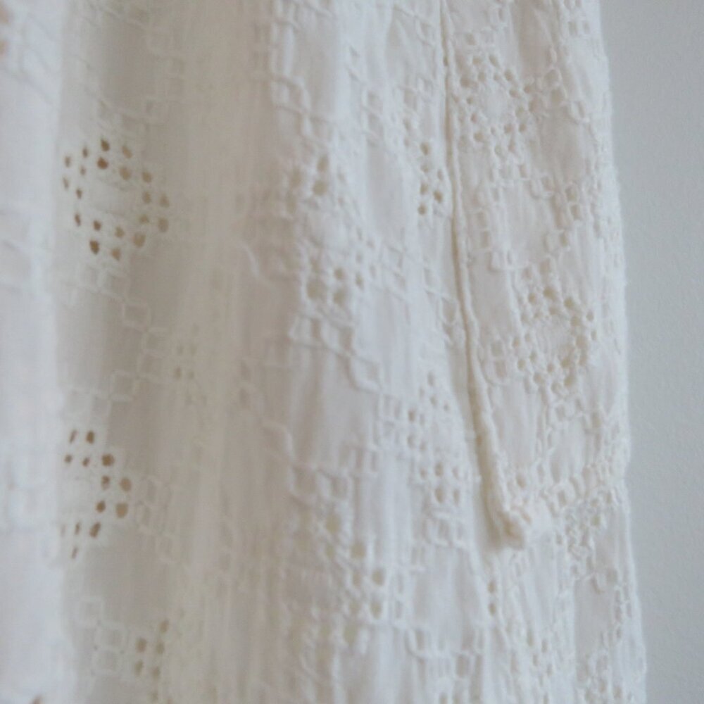 BEC + BRIDGE White Eyelet Lace Midi Skirt Coastal Neutral Boho - Size US 4 - Picture 12 of 14